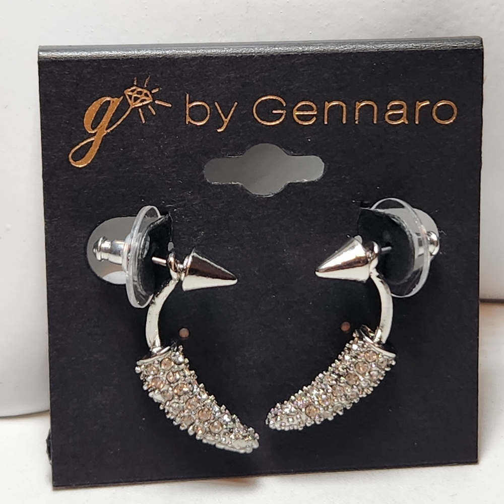 G by Gennaro Silver Tone Earring Jackets New Statement Jewelry Edgy